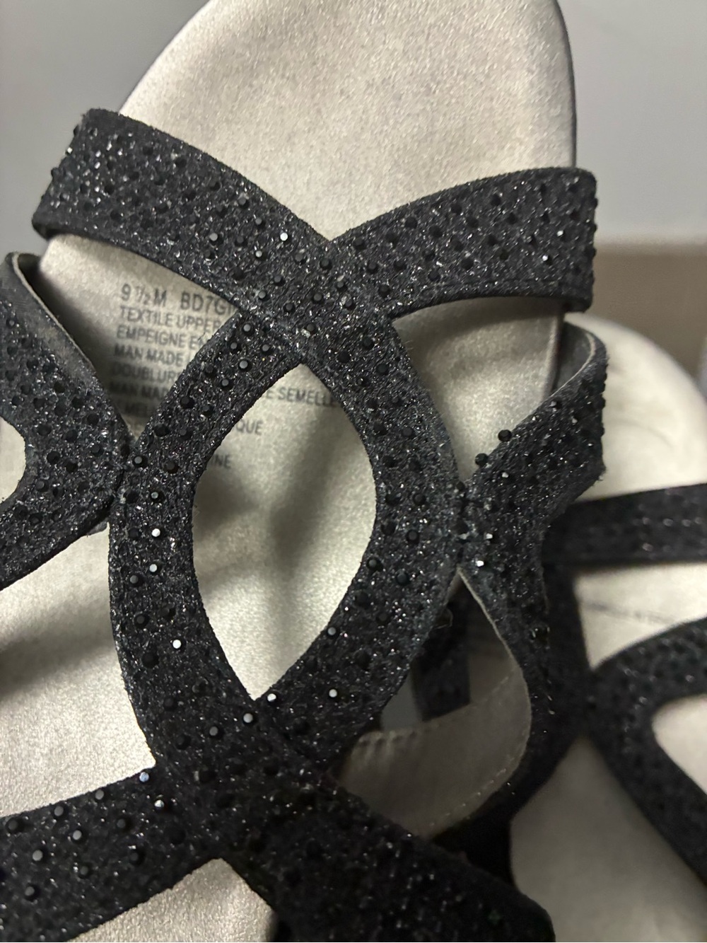 Black Sparkle Women's Dress Sandals